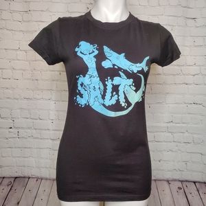 Salty Mermaid Graphic Black T-Shirt iml Isaac Morris  Sz M